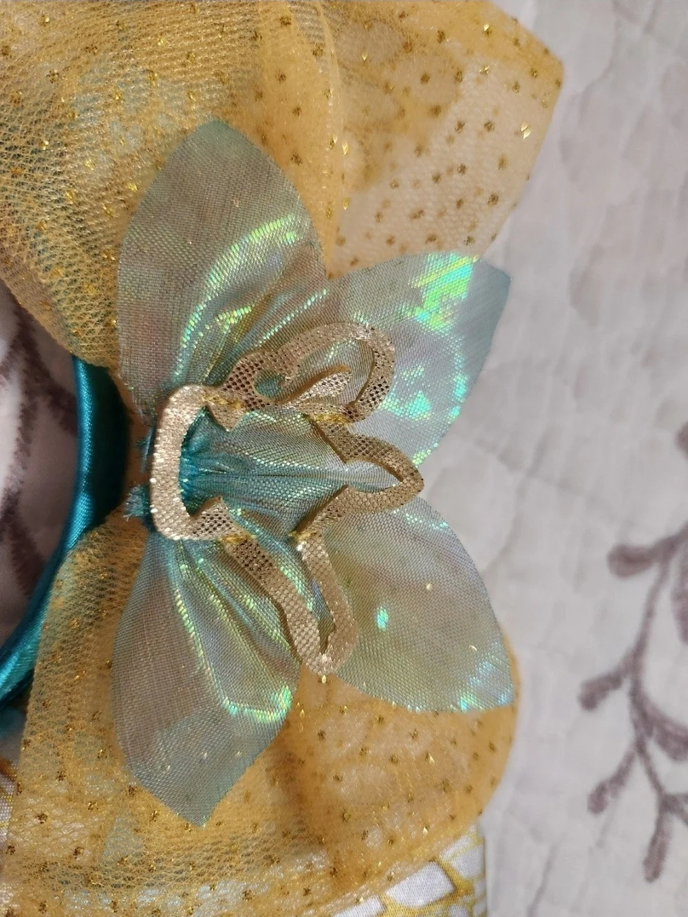Disney Teal and Yellow Bow Minnie Ear Headband